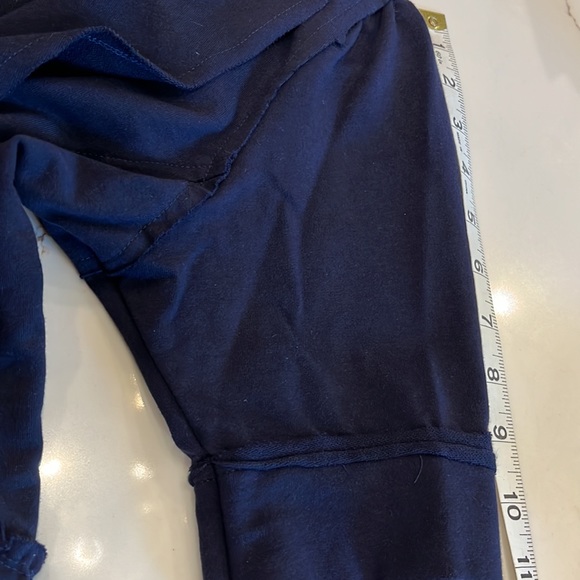 Navy Blue short sleeve top/shrug by Curious Gypsy. Large. Front zipper - Picture 14 of 14